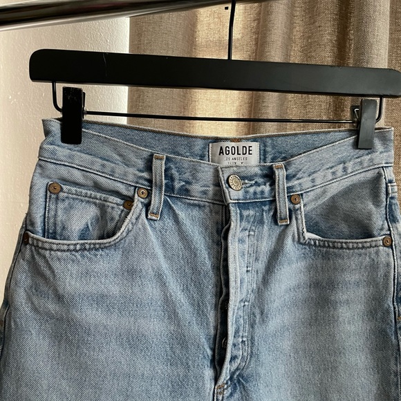 Agolde Light Blue Straight Leg Jeans - Picture 8 of 12